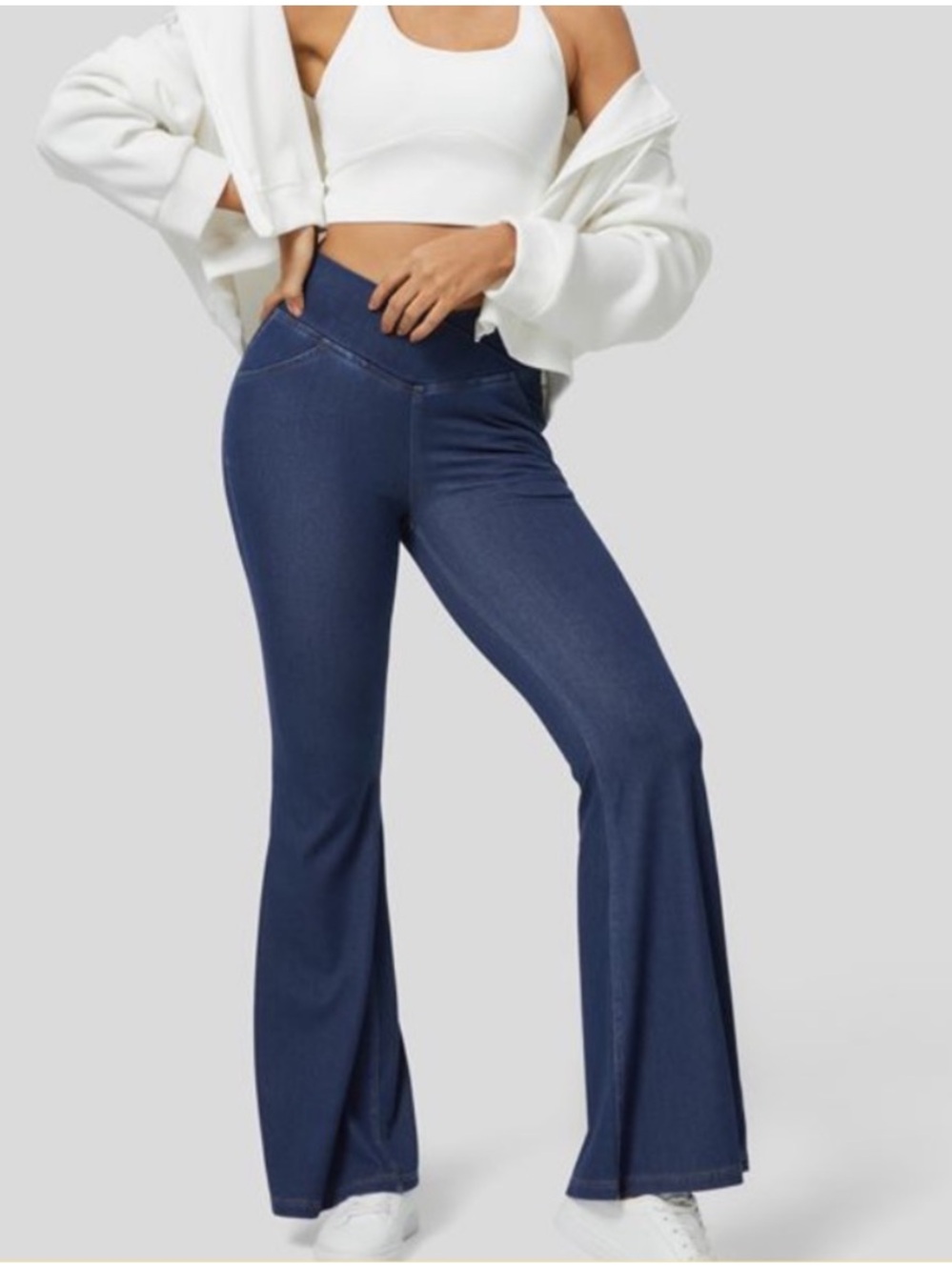 Halara Magic High Waisted Crossover Stretchy Super Flare Jeans Women’s 3X